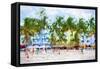 Ocean Drive Beach - In the Style of Oil Painting-Philippe Hugonnard-Framed Stretched Canvas