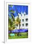 Ocean Drive Building I - In the Style of Oil Painting-Philippe Hugonnard-Framed Giclee Print