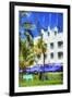 Ocean Drive Building I - In the Style of Oil Painting-Philippe Hugonnard-Framed Giclee Print