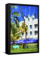 Ocean Drive Building I - In the Style of Oil Painting-Philippe Hugonnard-Framed Stretched Canvas