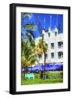 Ocean Drive Building I - In the Style of Oil Painting-Philippe Hugonnard-Framed Giclee Print