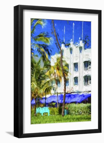 Ocean Drive Building I - In the Style of Oil Painting-Philippe Hugonnard-Framed Giclee Print