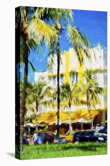 Ocean Drive Building II - In the Style of Oil Painting-Philippe Hugonnard-Stretched Canvas