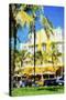 Ocean Drive Building II - In the Style of Oil Painting-Philippe Hugonnard-Stretched Canvas
