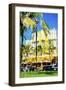 Ocean Drive Building II - In the Style of Oil Painting-Philippe Hugonnard-Framed Giclee Print