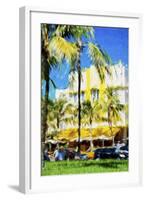 Ocean Drive Building II - In the Style of Oil Painting-Philippe Hugonnard-Framed Giclee Print