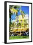 Ocean Drive Building II - In the Style of Oil Painting-Philippe Hugonnard-Framed Giclee Print