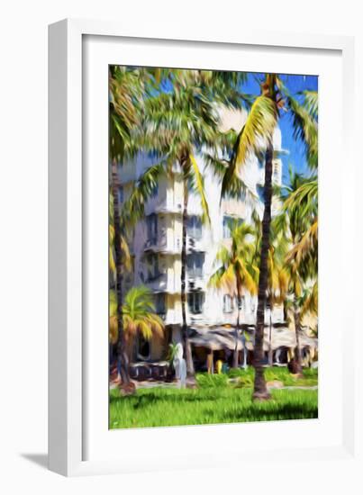 Ocean Drive Building - In the Style of Oil Painting-Philippe Hugonnard-Framed Giclee Print