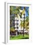 Ocean Drive Building - In the Style of Oil Painting-Philippe Hugonnard-Framed Giclee Print