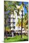 Ocean Drive Building - In the Style of Oil Painting-Philippe Hugonnard-Mounted Giclee Print