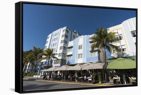 Ocean Drive, South Beach, Miami Beach, Florida, United States of America, North America-Sergio Pitamitz-Framed Stretched Canvas