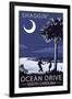 Ocean Drive, South Carolina - Palmetto Moon - Shaggin'-Lantern Press-Framed Art Print