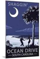 Ocean Drive, South Carolina - Palmetto Moon - Shaggin'-Lantern Press-Mounted Art Print