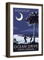 Ocean Drive, South Carolina - Palmetto Moon - Shaggin'-Lantern Press-Framed Art Print