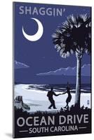 Ocean Drive, South Carolina - Palmetto Moon - Shaggin'-Lantern Press-Mounted Art Print