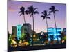 Ocean Drive Sunset, South Beach, Miami Beach, Florida, USA-Fraser Hall-Mounted Photographic Print