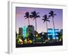 Ocean Drive Sunset, South Beach, Miami Beach, Florida, USA-Fraser Hall-Framed Photographic Print