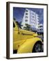 Ocean Drive with Classic Hot Rod, South Beach, Miami, Florida, USA-Robin Hill-Framed Premium Photographic Print