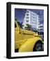 Ocean Drive with Classic Hot Rod, South Beach, Miami, Florida, USA-Robin Hill-Framed Photographic Print