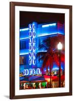 Ocean Drive with the Colony Hotel by Night - Miami Beach - Florida - USA-Philippe Hugonnard-Framed Premium Photographic Print