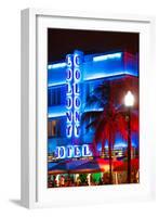 Ocean Drive with the Colony Hotel by Night - Miami Beach - Florida - USA-Philippe Hugonnard-Framed Photographic Print