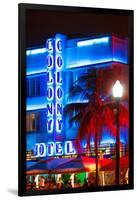 Ocean Drive with the Colony Hotel by Night - Miami Beach - Florida - USA-Philippe Hugonnard-Framed Premium Photographic Print