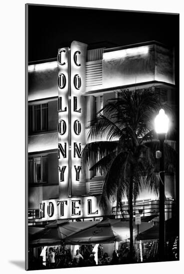 Ocean Drive with the Colony Hotel by Night - Miami Beach - Florida - USA-Philippe Hugonnard-Mounted Premium Photographic Print