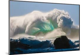 Ocean Explosion-Gigantic storm surf breaking off the Na Pali coast of Kauai, Hawaii-Mark A Johnson-Mounted Photographic Print