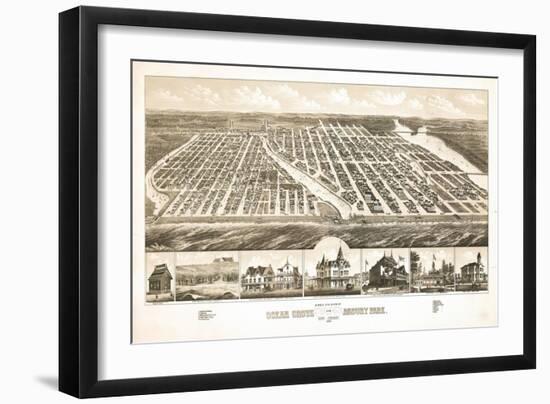 Ocean Grove, New Jersey - Panoramic Map-Lantern Press-Framed Art Print