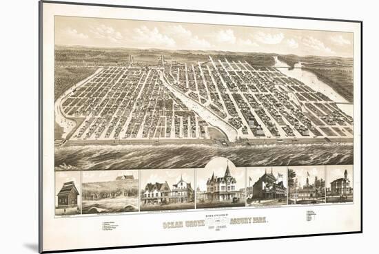 Ocean Grove, New Jersey - Panoramic Map-Lantern Press-Mounted Art Print