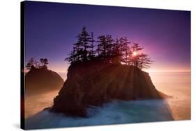 Ocean Island and Sunset-Lantern Press-Stretched Canvas