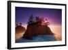 Ocean Island and Sunset-Lantern Press-Framed Art Print