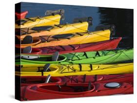 Ocean Kayaks, Rockport Harbour, Rockport, Cape Ann, Massachusetts, USA-Walter Bibikow-Stretched Canvas