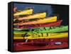 Ocean Kayaks, Rockport Harbour, Rockport, Cape Ann, Massachusetts, USA-Walter Bibikow-Framed Stretched Canvas
