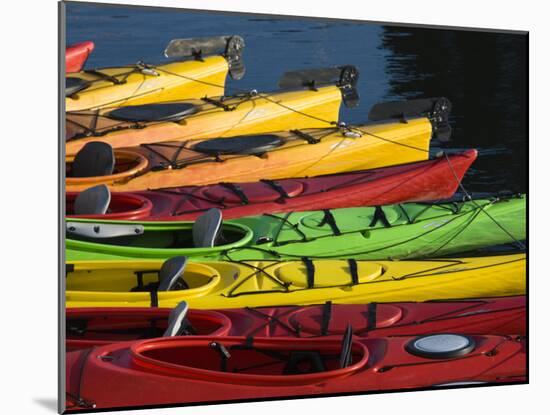 Ocean Kayaks, Rockport Harbour, Rockport, Cape Ann, Massachusetts, USA-Walter Bibikow-Mounted Photographic Print