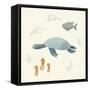 Ocean Life Sea Turtle-Becky Thorns-Framed Stretched Canvas