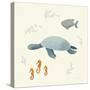 Ocean Life Sea Turtle-Becky Thorns-Stretched Canvas