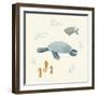 Ocean Life Sea Turtle-Becky Thorns-Framed Art Print
