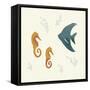 Ocean Life Seahorses-Becky Thorns-Framed Stretched Canvas