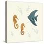 Ocean Life Seahorses-Becky Thorns-Stretched Canvas