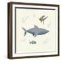 Ocean Life Shark-Becky Thorns-Framed Art Print