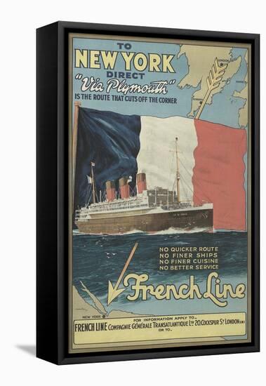 Ocean Liner Advertisement-null-Framed Stretched Canvas