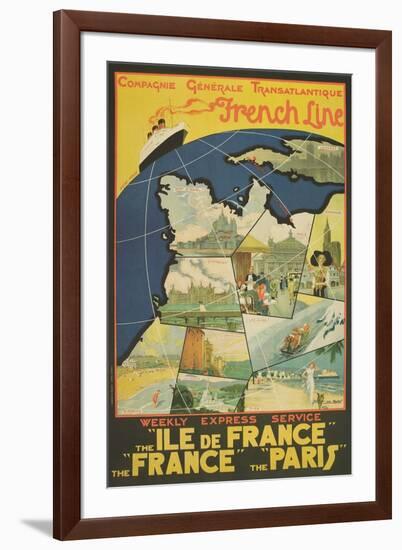 Ocean Liner Advertisement-null-Framed Art Print