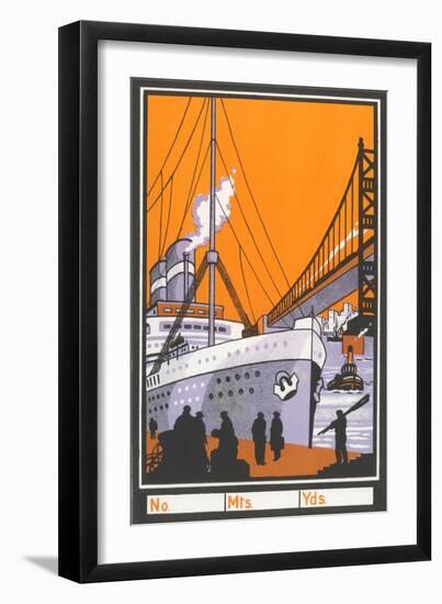 Ocean Liner by Bridge-null-Framed Art Print