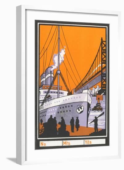 Ocean Liner by Bridge-null-Framed Art Print