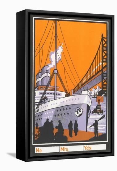 Ocean Liner by Bridge-null-Framed Stretched Canvas