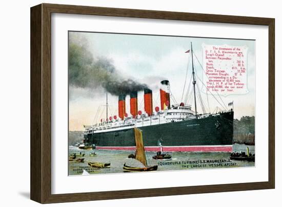 Ocean Liner RMS Mauretania, 20th Century-null-Framed Giclee Print