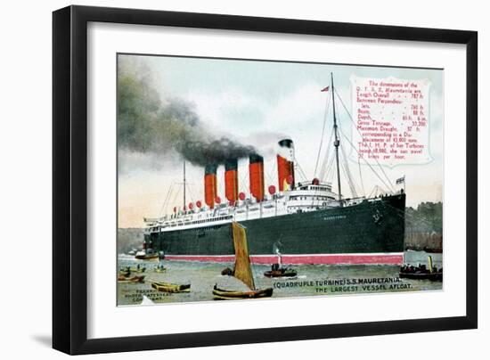 Ocean Liner RMS Mauretania, 20th Century-null-Framed Giclee Print