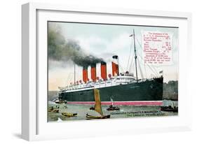 Ocean Liner RMS Mauretania, 20th Century-null-Framed Giclee Print