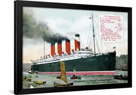 Ocean Liner RMS Mauretania, 20th Century-null-Framed Giclee Print